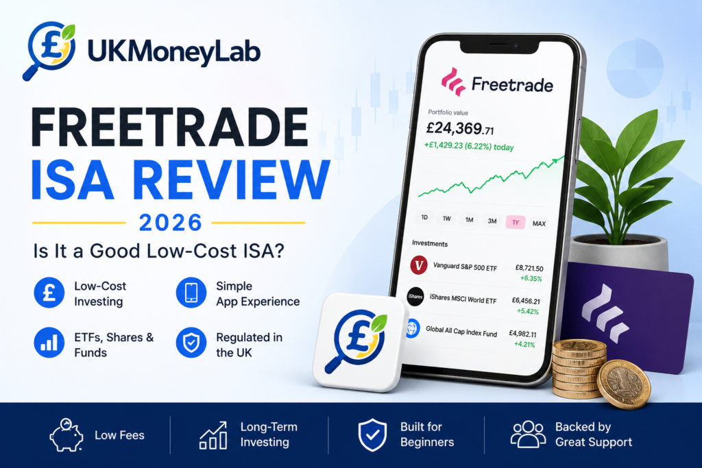 Freetrade ISA review showing low-cost ETF and fund investing by UKMoneyLab